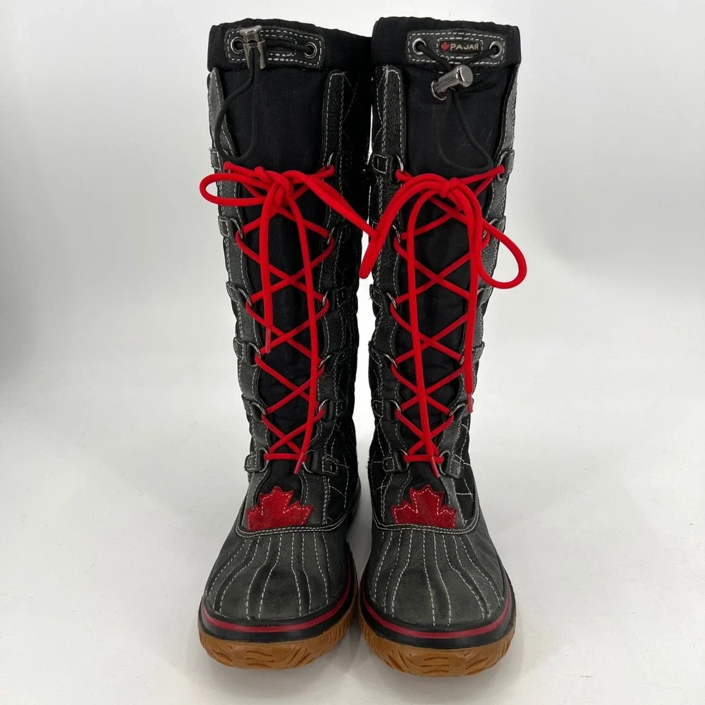Pajar‎ Canada Freestyle Grip Snow Boots Quilted Black Duck Boots Size 38 (7.5-8)